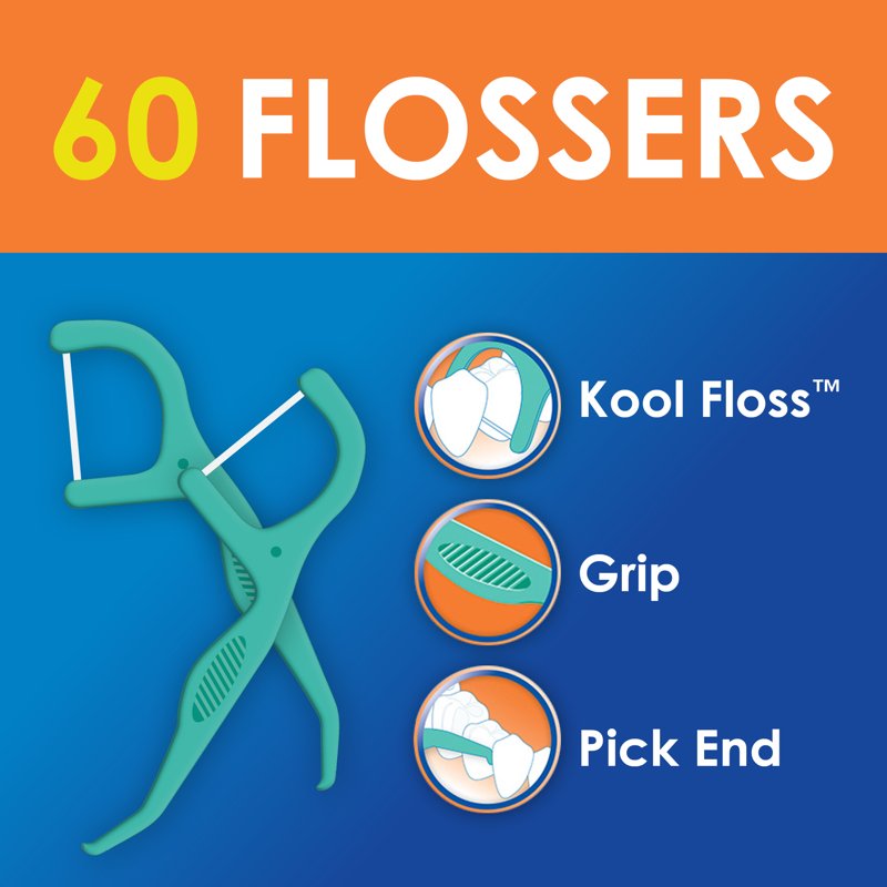Waxed Dental Floss Picks with Mint Flavor - Resealable Pack of 60