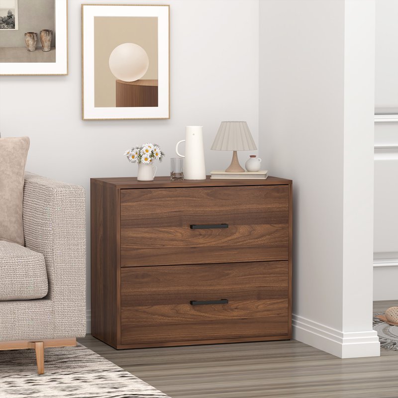 Wooden 2-Drawer Lateral File Cabinet for Office & Home Storage