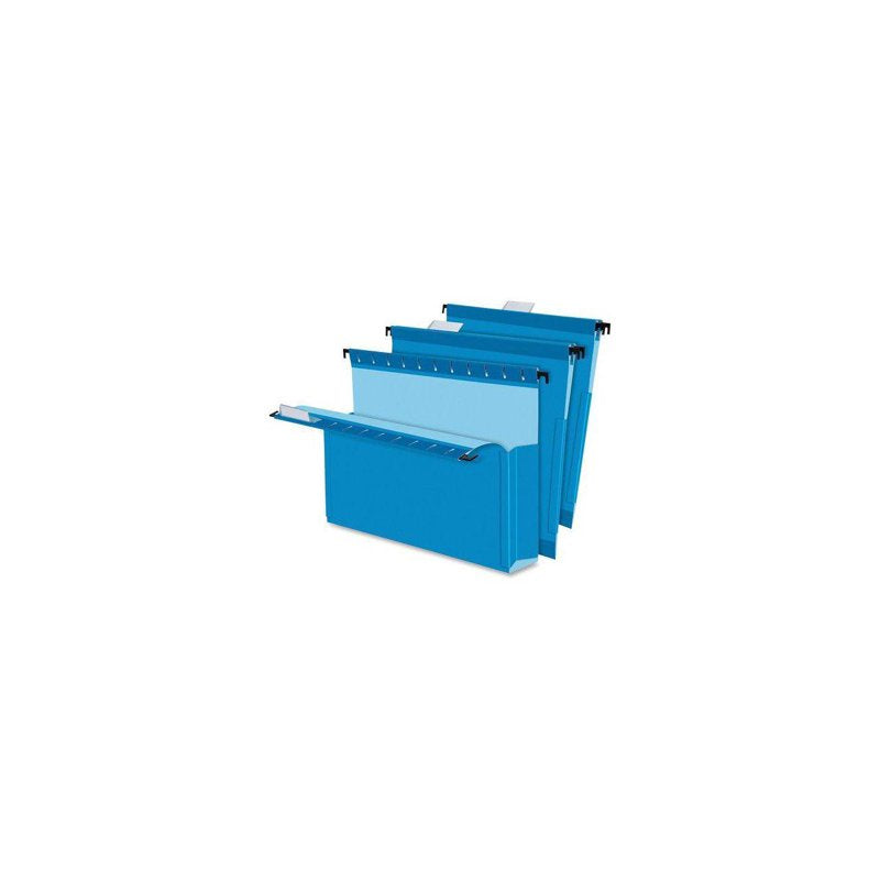 Reinforced Hanging File Folders - 3-inch Capacity, Letter Size, Blue (25 Pack)