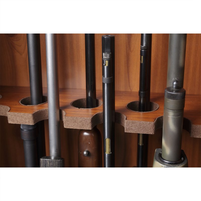 8-Gun Locking Display Cabinet with Lower Storage - Brown Furniture