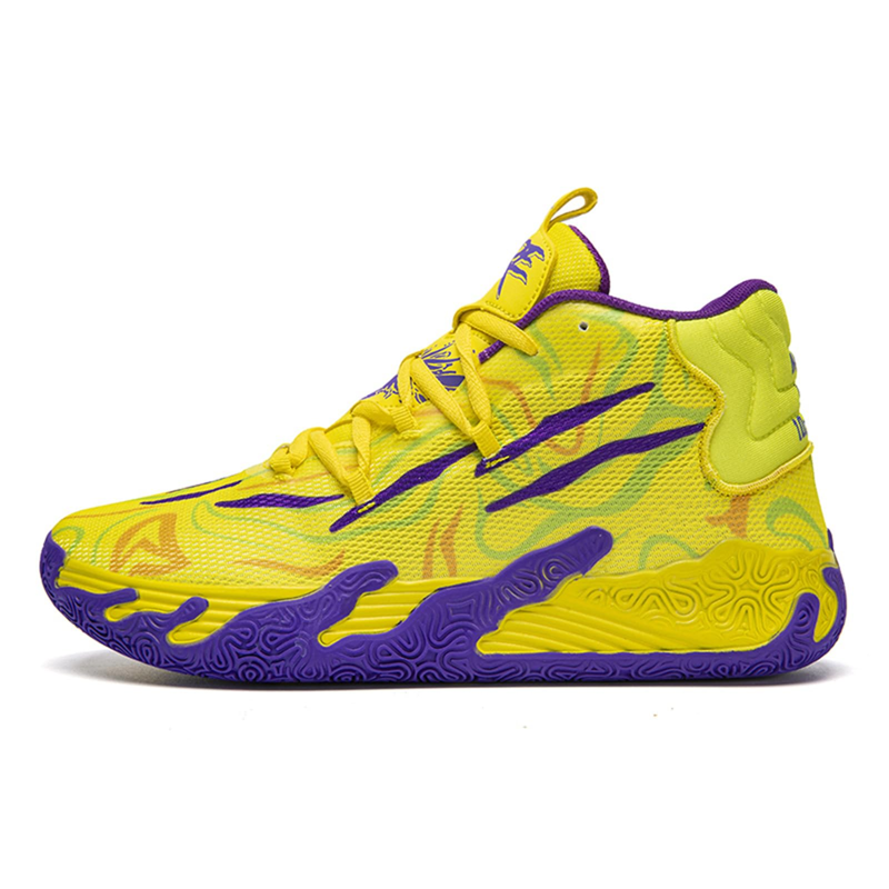 Unisex High-Top Basketball Shoes - Vibrant Colors, Cushioning & Anti-Slip Sole
