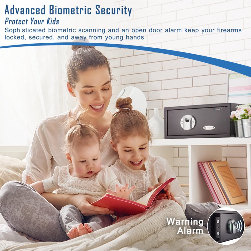 Biometric Security Safe with Fingerprint Lock for Home & Gun Storage