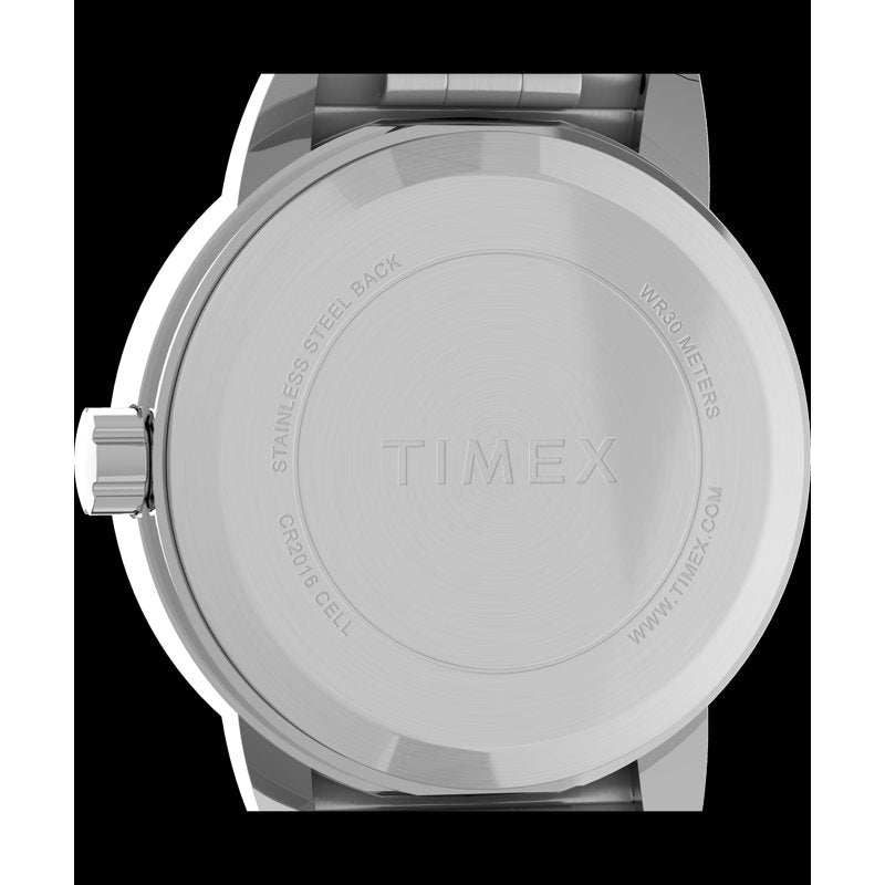 Ladies Stainless Steel Watch with Indigo Backlight and Date - Silver