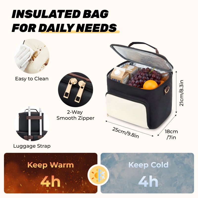 Large Rolling Craft & Teacher Tote with Insulated Lunch Bag, 15 Pockets, 48L Capacity
