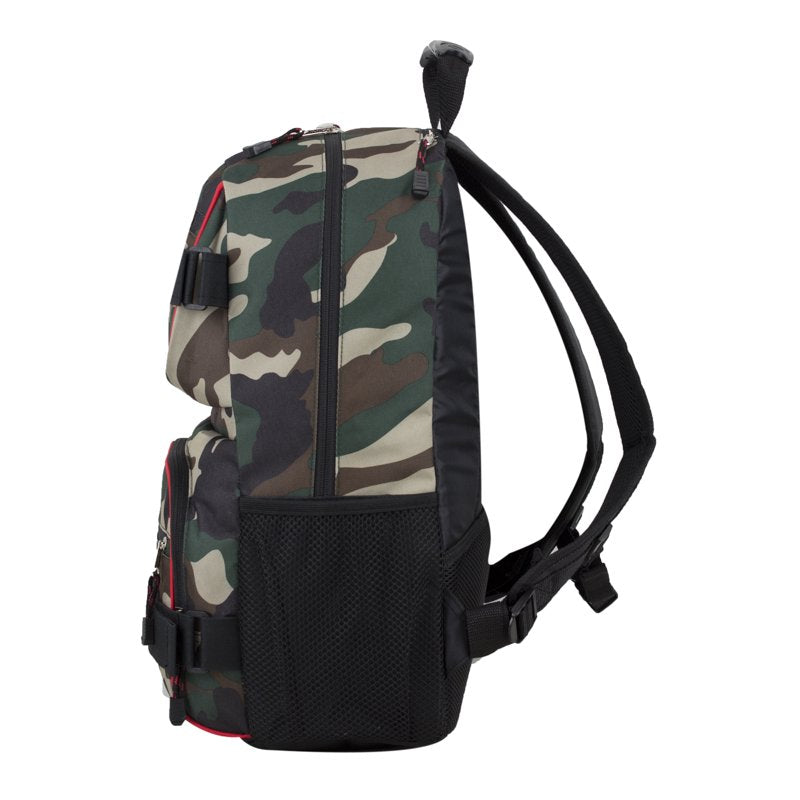 Skater Backpack with Double Straps & Laptop Sleeve – Durable Camo School Bag