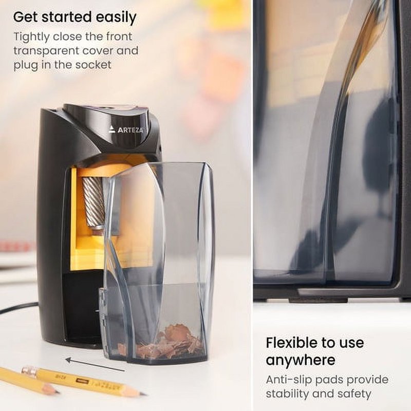 Electric Pencil Sharpener with Auto-Stop | 7-11 mm Pencils, Wall Plug Included