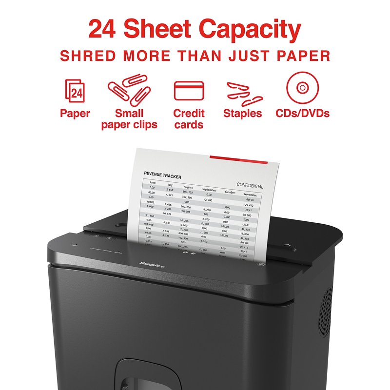 24-Sheet Cross-Cut Paper and Media Shredder - Security Level P-3