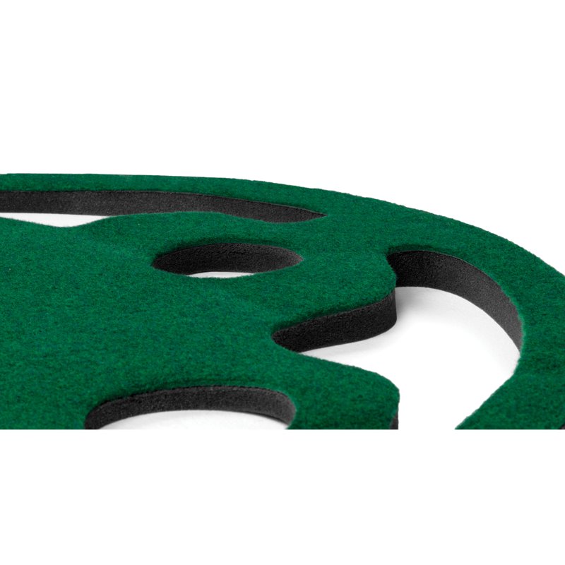 Indoor Putting Green Mat - 3x9 Ft Golf Practice Surface with 3 Holes & Bunkers