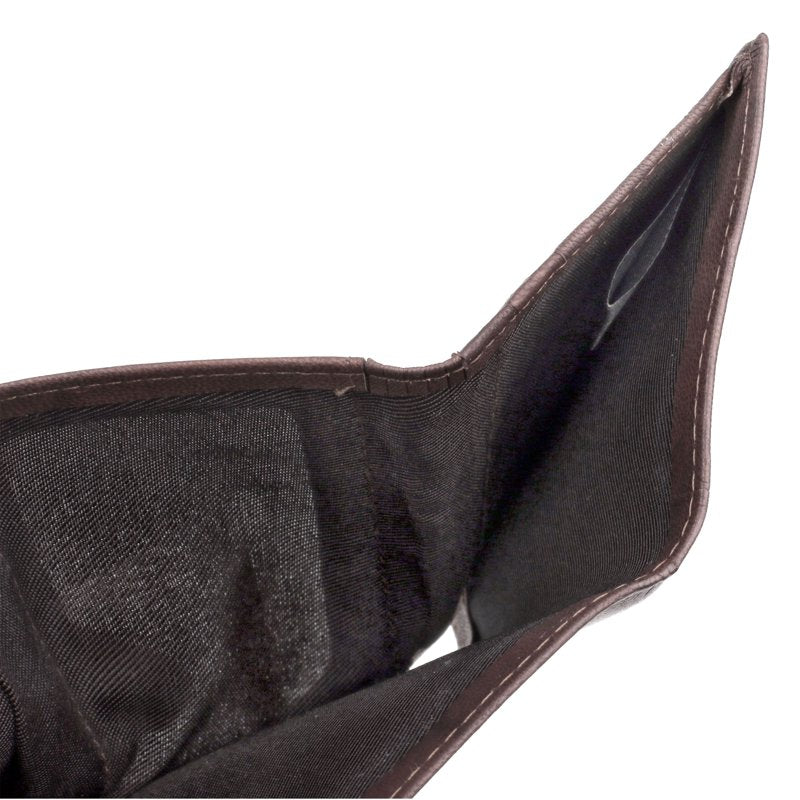 Men's Leather Three-Fold Wallet with ID Window and Card Slots