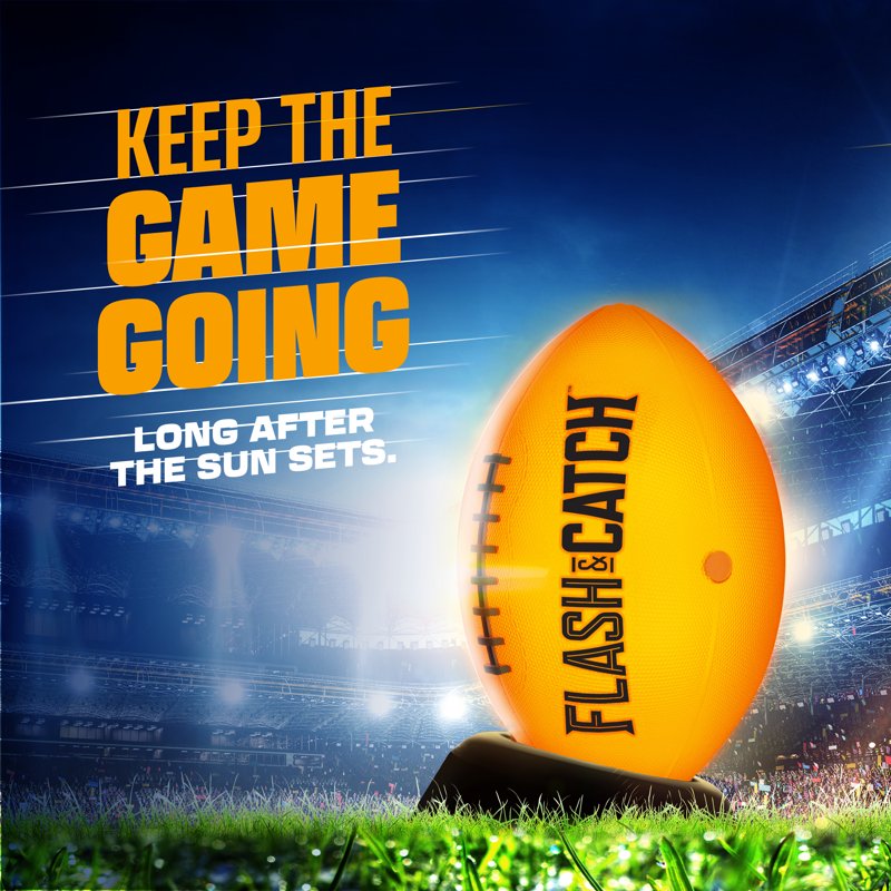 Light-Up Football - Glow-in-the-Dark Outdoor Sports Ball for Kids & Teens