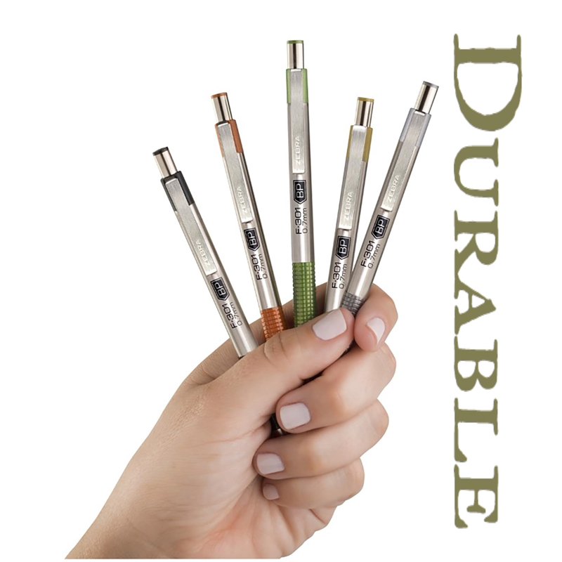Retractable Ballpoint Pen 0.7mm Fine Point Black Ink - Earthy Tones, 4 Pack