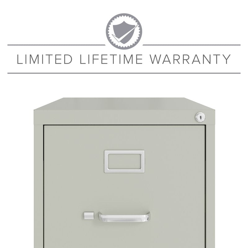 Horizontal Metal File Cabinet with Lock & 2 Drawers - Commercial Grade