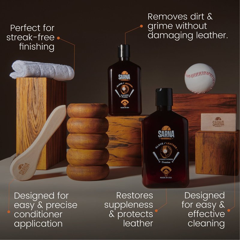 Baseball and Softball Glove Cleaner & Conditioning Kit - Leather Care Set