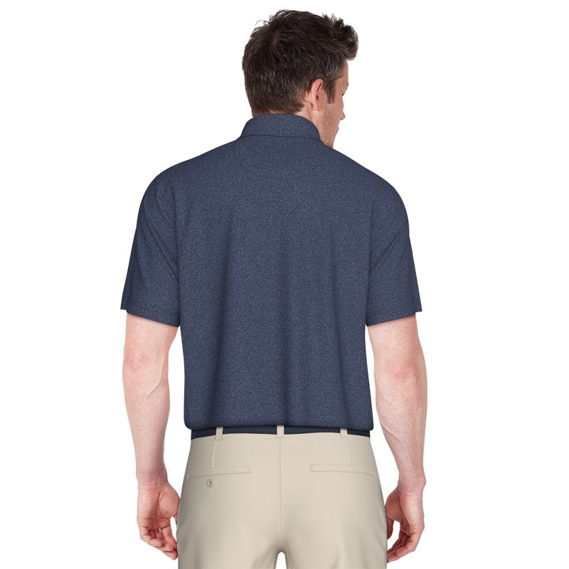 Men's Micro Floral Golf Polo Shirt with UV Sun Protection & Moisture-Wicking