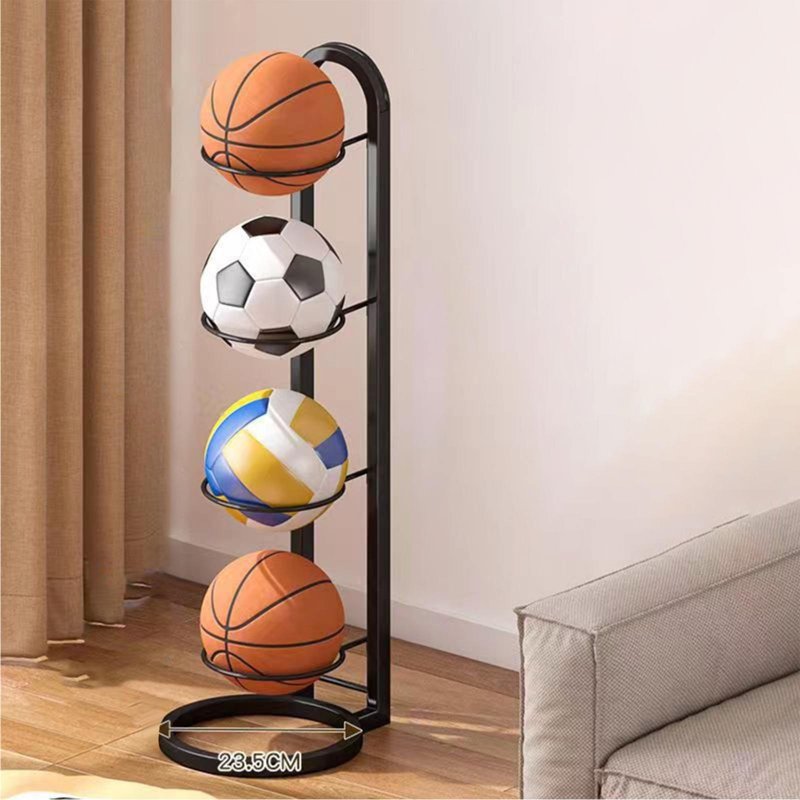 Vertical Sports Equipment Storage Rack Multi-Layer Metal Organizer for Basketball Football Volleyball