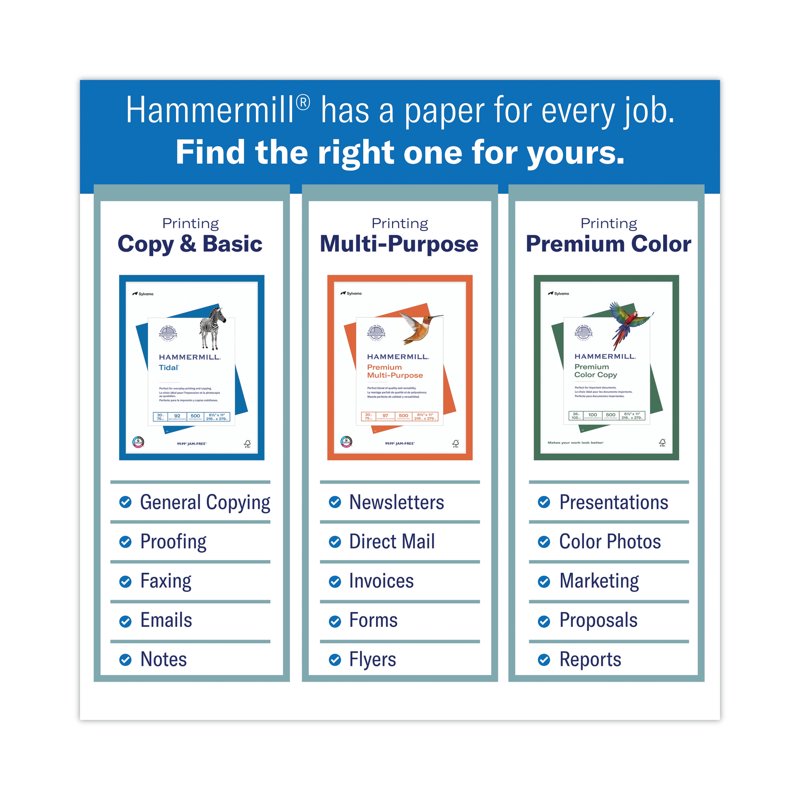 Hammermill Tidal 20lb Copy Paper - 8.5x11 White Printer & Copier Paper, 2500 Sheets
