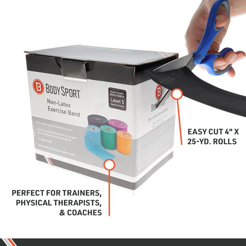 Heavy Resistance Exercise Bands - Toning, Strengthening & Stretching 25 yd Roll