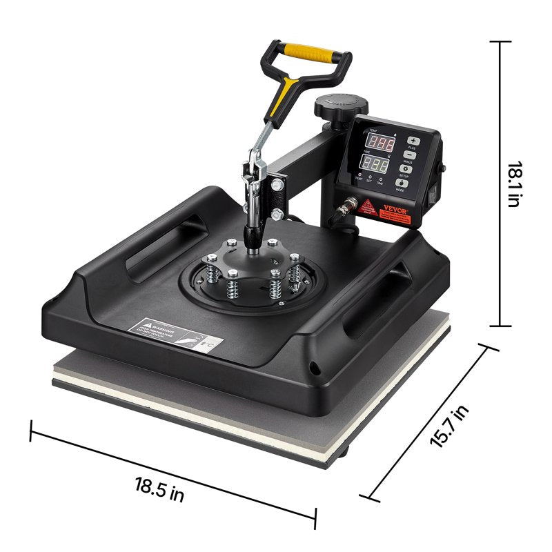 8-in-1 Heat Press Machine 15x15 Inch Digital Transfer for T-Shirts Mugs Hats