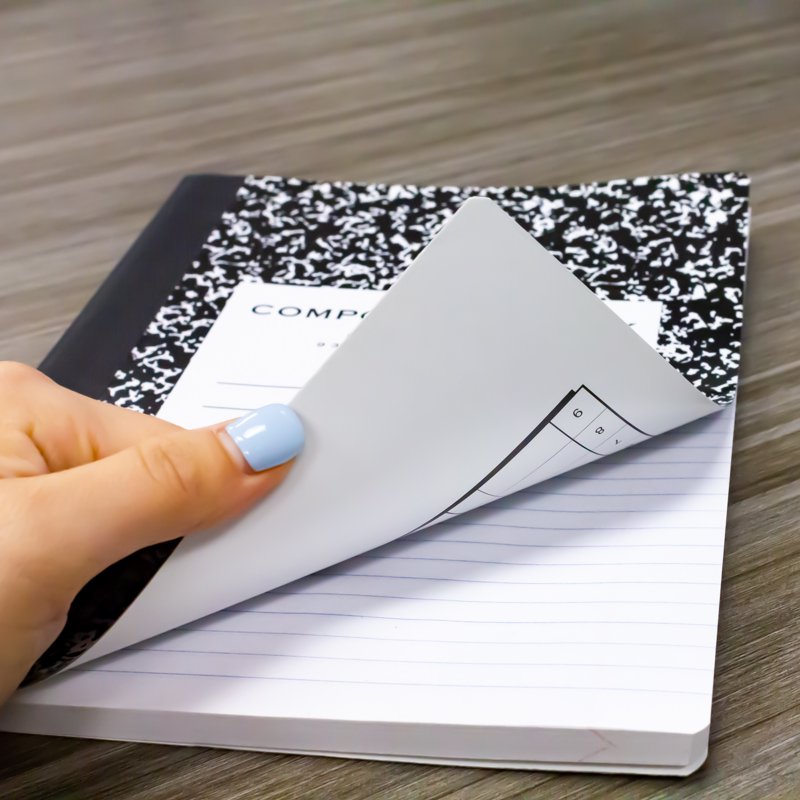 Black Marble Composition Notebook - Wide-Ruled, 100 Sheets, School & Office Use