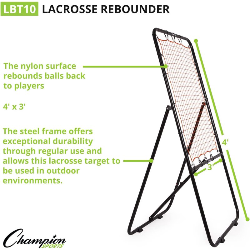 Lacrosse Bounce Target with Steel Frame Ball Return Net for Training and Drills