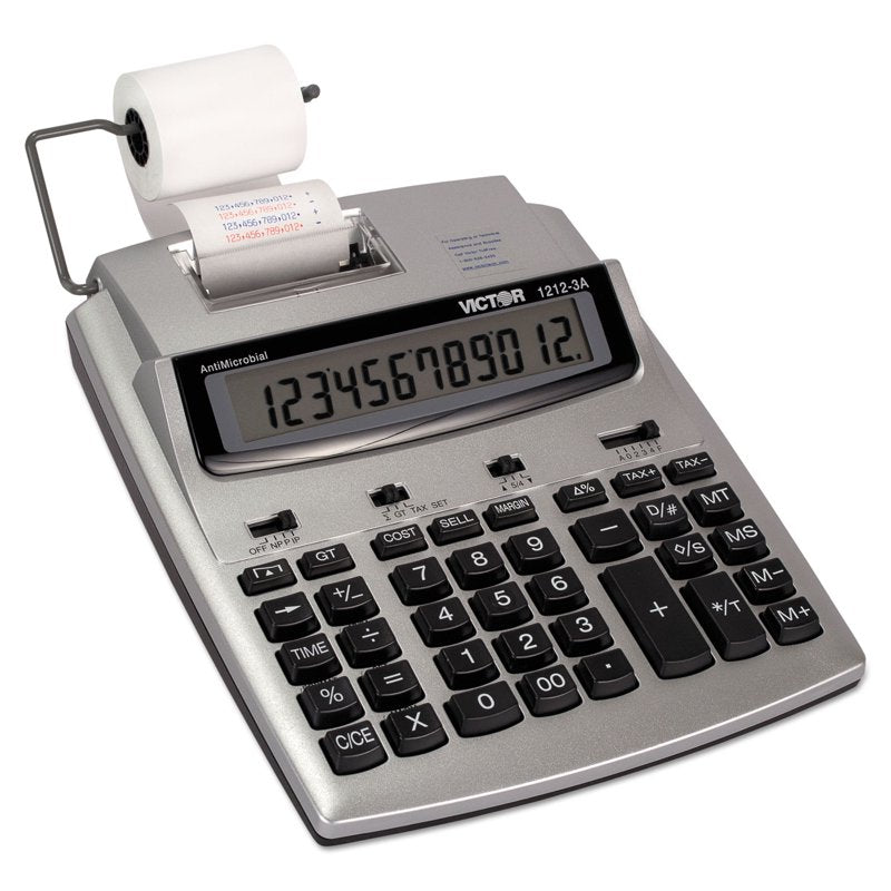 12-Digit Commercial Printing Calculator with Printing & Large LCD Display