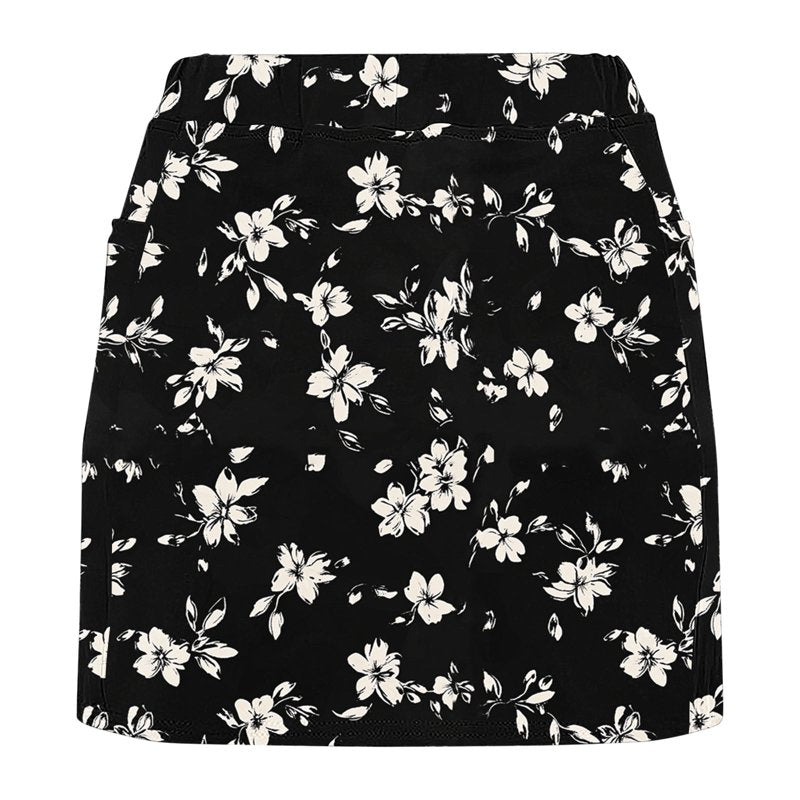 Women’s Floral Print Flared Skort with Built-in Shorts - Casual & Versatile