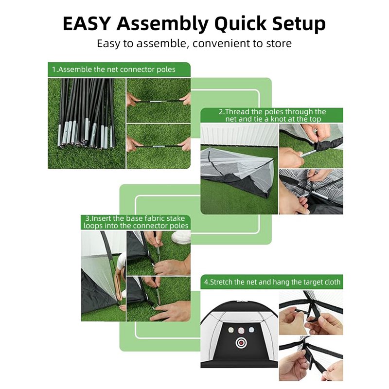 Golf Practice Net with Hitting Mat and 3 Target - Portable Indoor/Outdoor