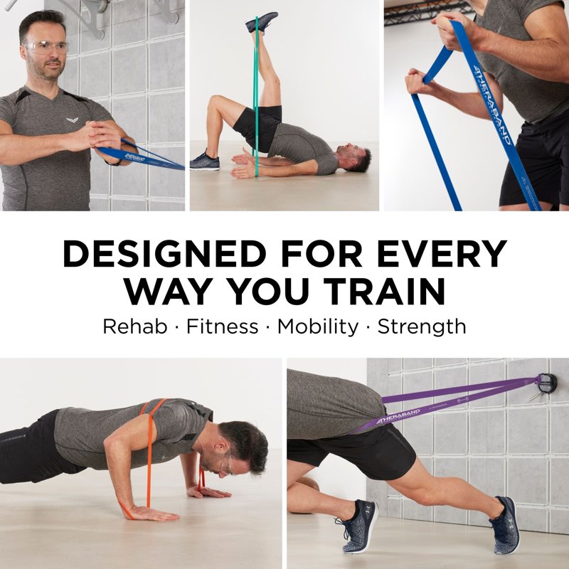 High Resistance Exercise Bands Set of 2 - Light & Medium for Full Body Workouts