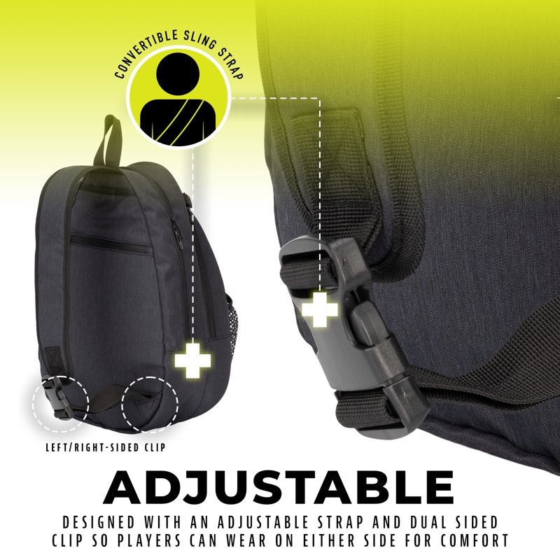 Padel Sling Bag Backpack for Equipment and Accessories - Gray