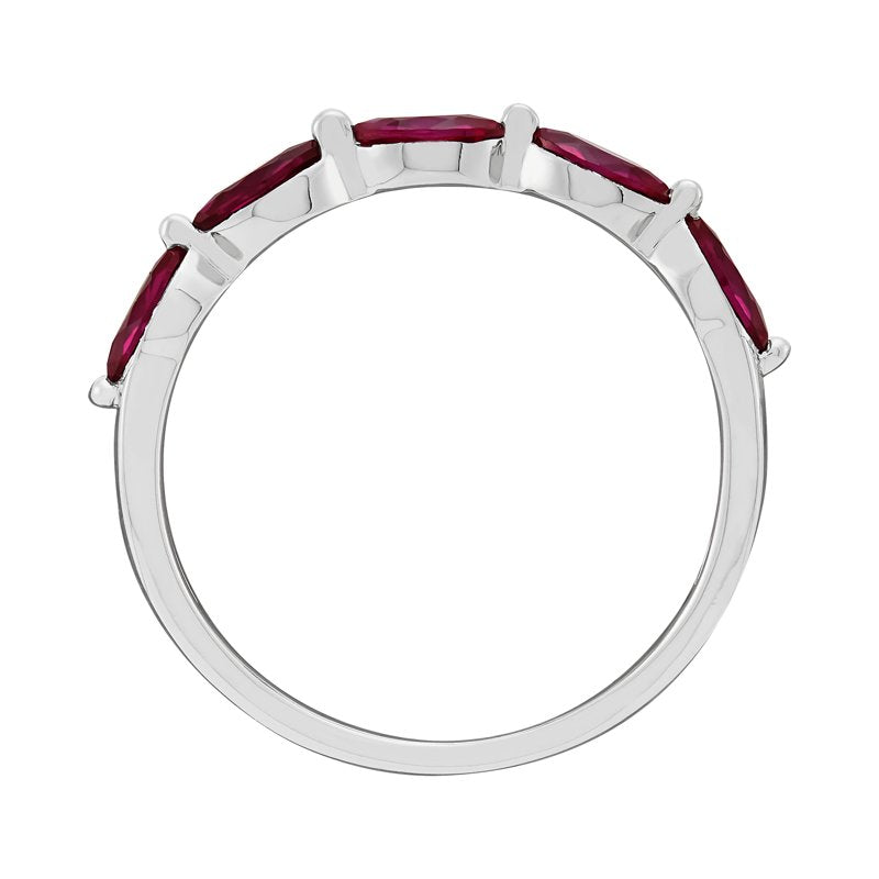 Sterling Silver Marquise Garnet & Cubic Zirconia Ring - Elegant Jewelry