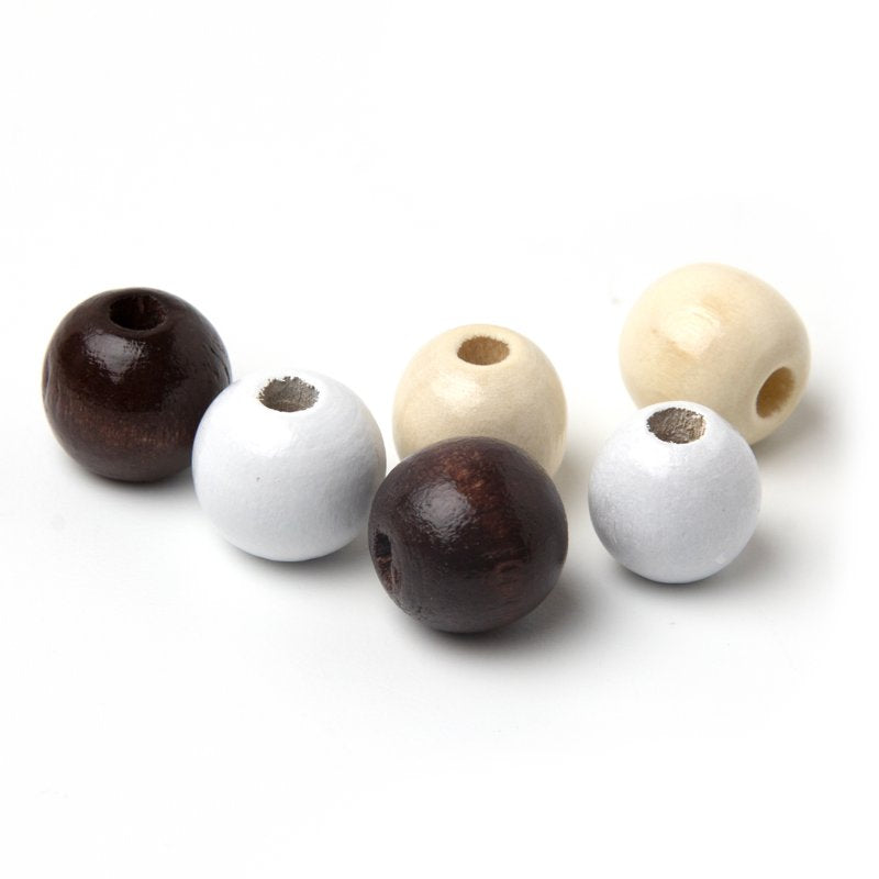 Assorted Wooden Beads for Jewelry Making & Crafts - 500 Pieces, 17.6 oz