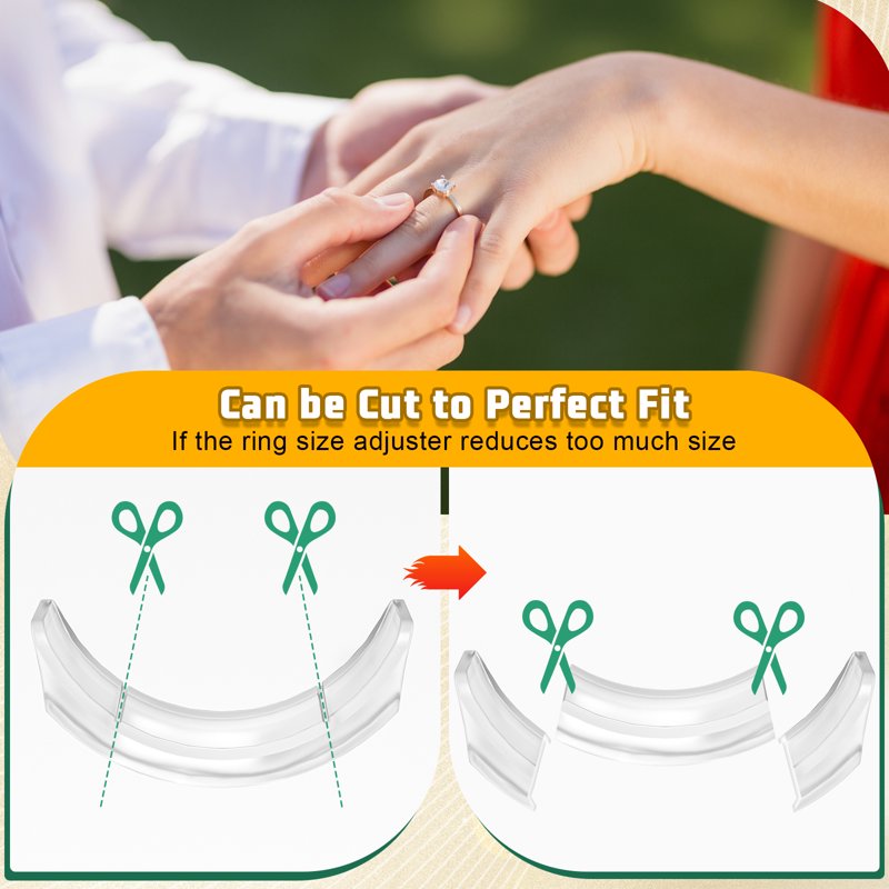 Transparent Silicone Ring Sizers for Loose Rings - 14 Pack Adjustable Fit for Women & Men