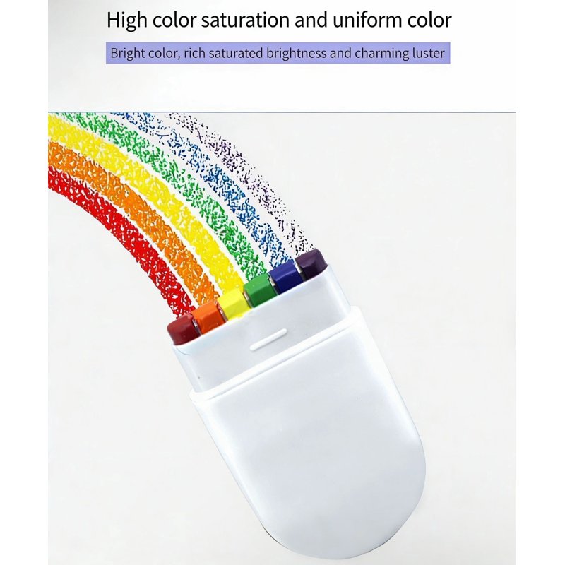 6-Color Rainbow Face Paint Stick - Vibrant Multi-Color Body Crayon for Sports & Festival Fans