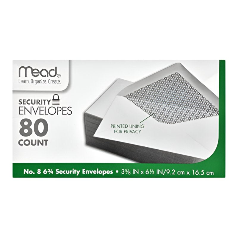 Security Envelopes 80 Count Size No. 8 3 3/4 x 6 1/2 inches for Invoices Checks