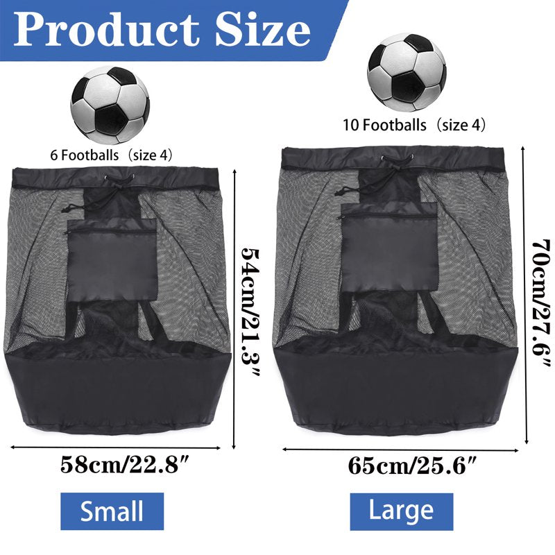 GOGHOST Mesh Ball Bag Set - 2 Pack with Adjustable Strap, Black