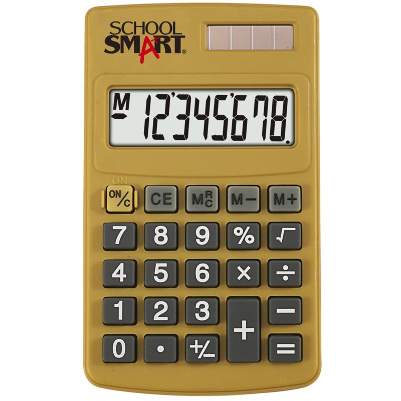 Handheld Pocket Calculator for School, Office & Home - 8-Digit Display