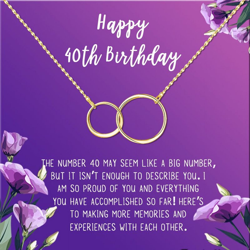 Personalized 40th Birthday Necklace Gift for Her Stainless Steel Jewelry