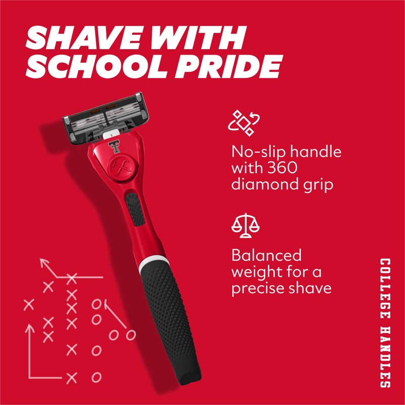College Shaving Set with 6-Blade Razor & Team Colors - Limited Edition