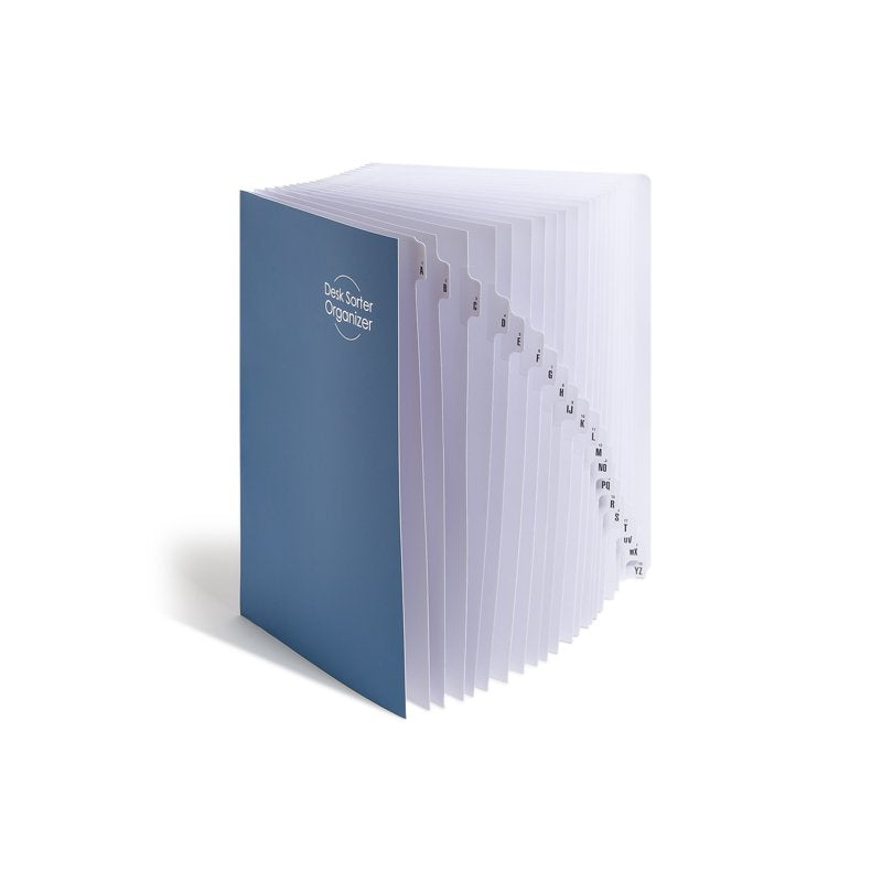 Expandable Legal Size Desk File with A-Z Index Navy Blue