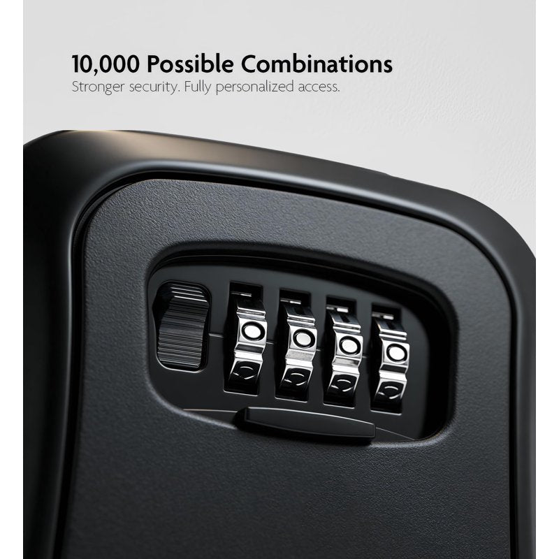 Medium Wall-Mount Key Lock Box Waterproof Heavy-Duty Metal Safe with 4-Digit Code