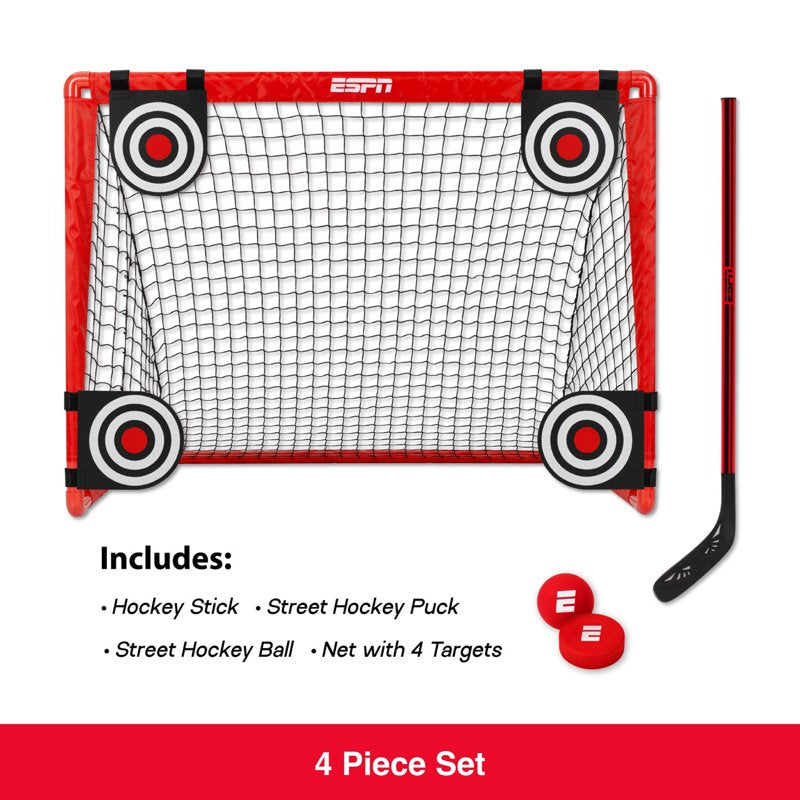 Kids Street Hockey Training Set with Net, Targets, Stick, Puck & Ball