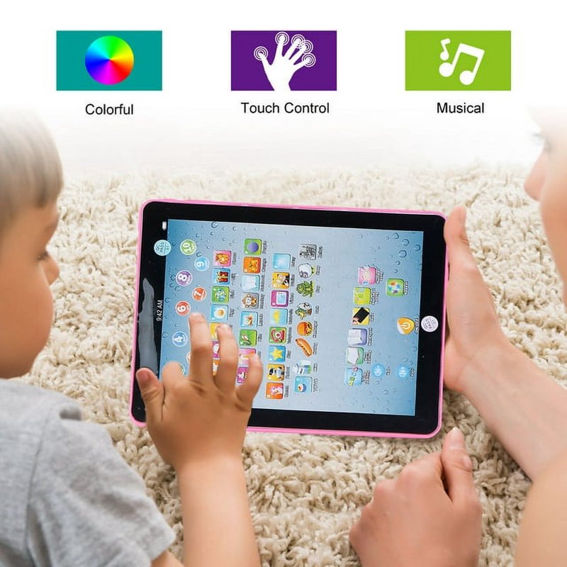 Kids Educational Touchscreen Learning Tablet for ABC Numbers & Words Pink