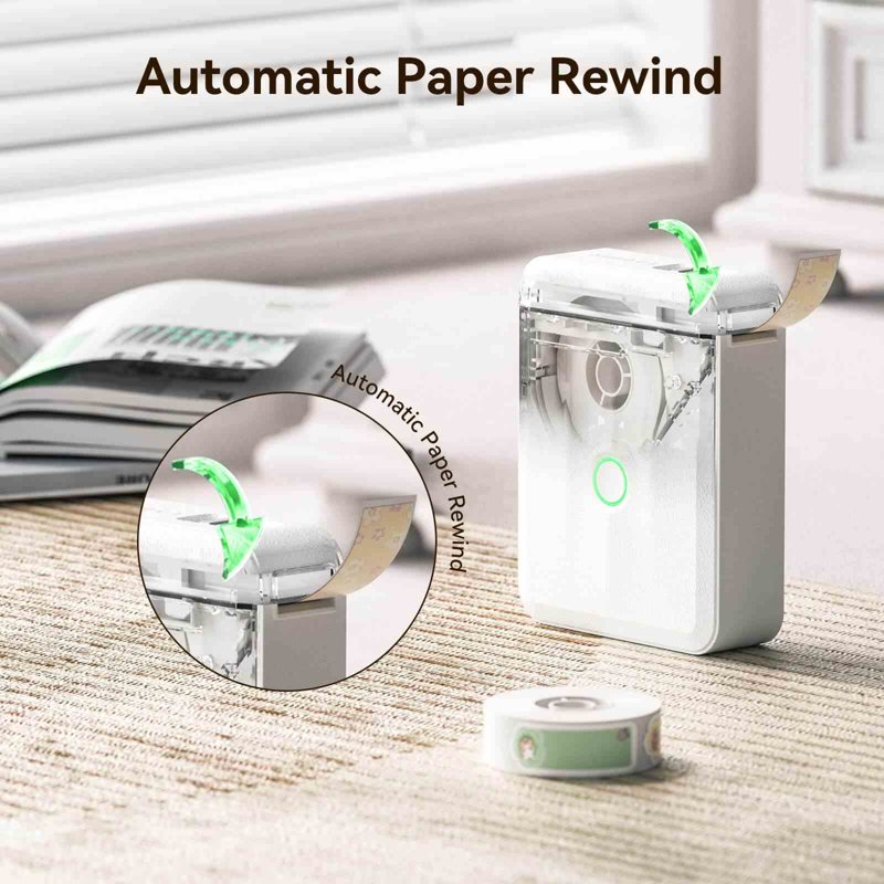 Mini Portable Label Printer Bluetooth Thermal Sticker Maker with Tape