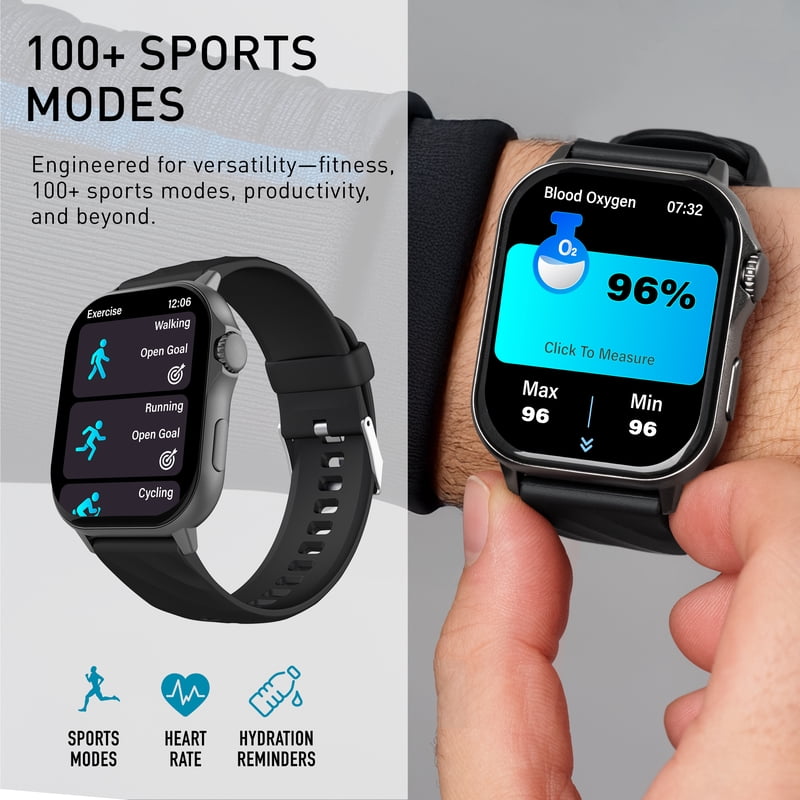 Smartwatch with AMOLED Touchscreen Display Heart Rate & Fitness Tracking