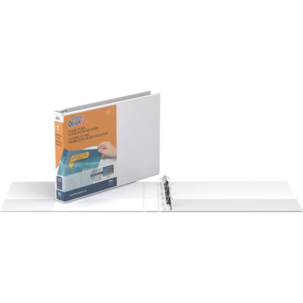Landscape Binder with 3-Ring Chrome Rings, 1 Inch, White, Eco-Friendly
