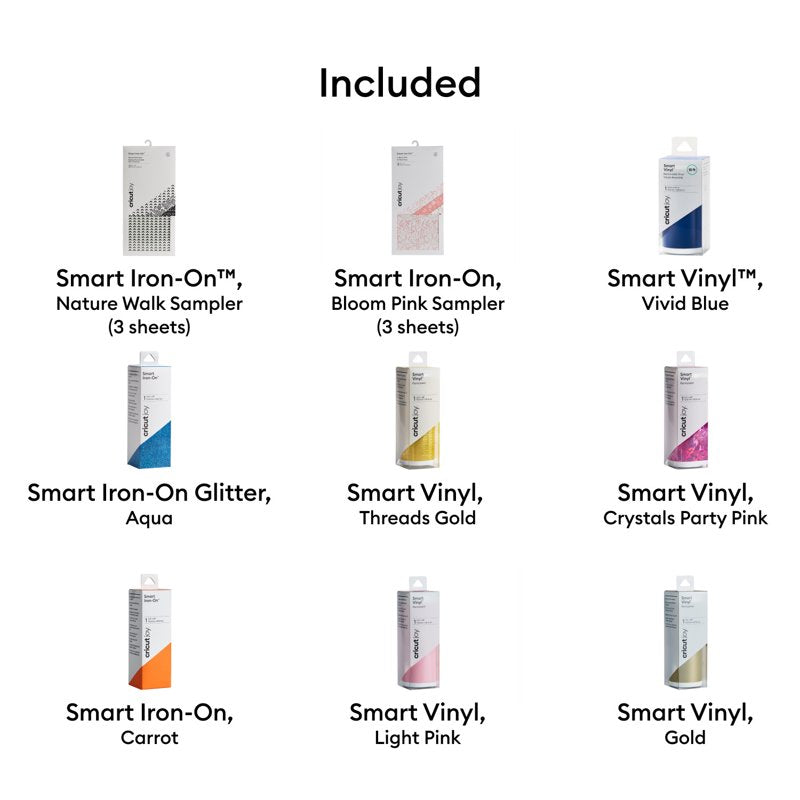 DIY Vinyl and Iron-On Craft Materials Bundle for Cricut Joy