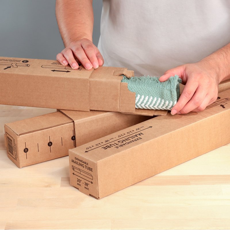 Adjustable Corrugated Mailing & Shipping Tube Set - 6 Pack, 20-38 Inches
