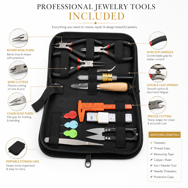 Jewelry Making Kit for Adults - Tools, Charms, Wires & Findings, All-Inclusive