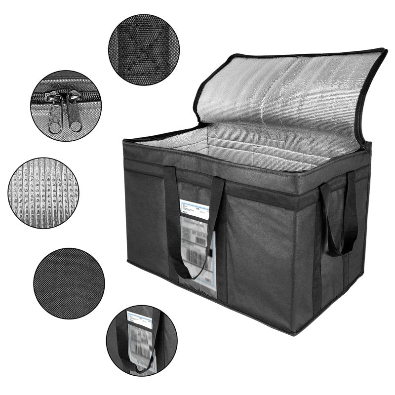 Insulated Cooler Bag Large Food Delivery & Grocery Transport 23x15x14