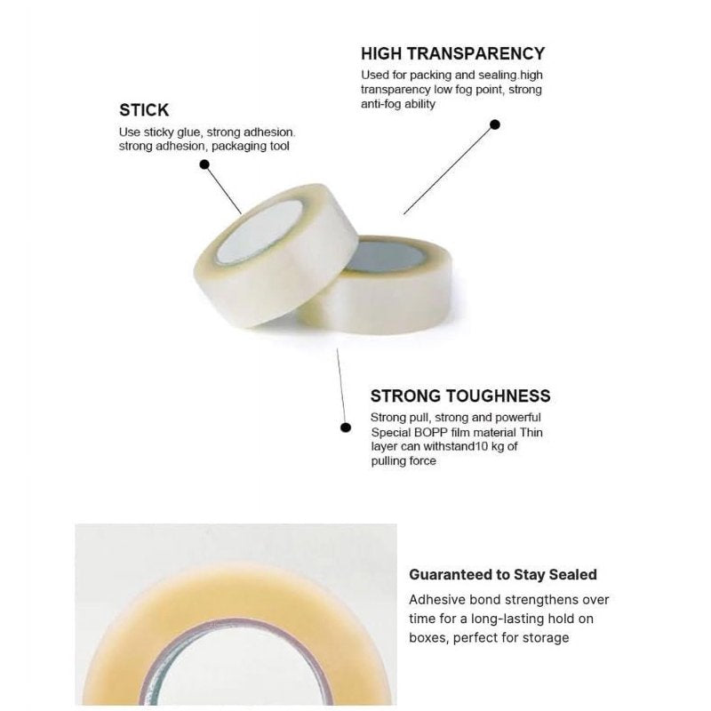 supplyhut 36 Rolls Shipping Packaging Box Packing Sealing Tape 2 mil